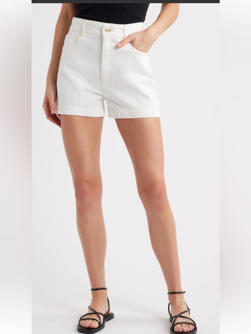 Frame  White Women's Denim Shorts - Clean High-Rise Style Size 26